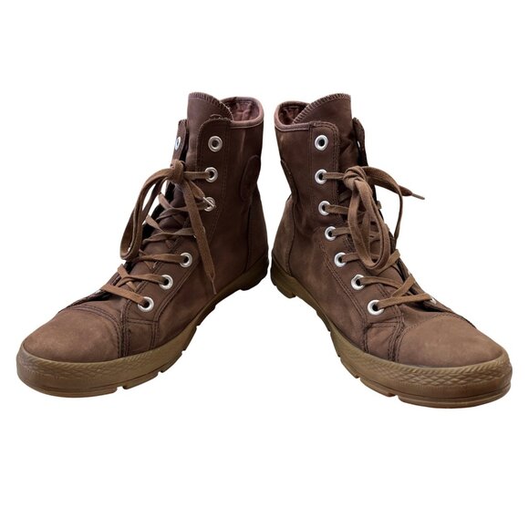 Converse Unisex Brown Leather High Top Boots Size 12 M SKU 8999 - Picture 1 of 16